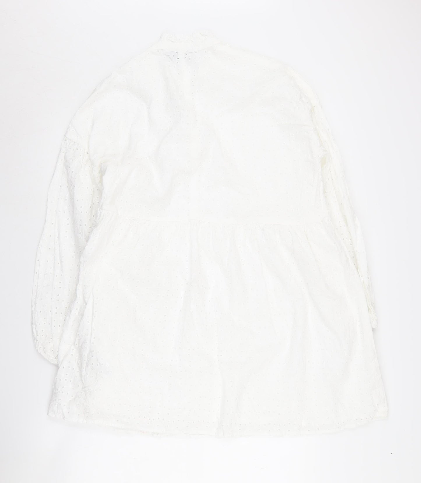 Asos Design Women's White Long Sleeve Dress Cotton