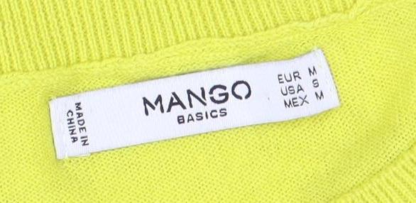 Mango Women's Yellow Knit Tie Sleeve Top Size 12