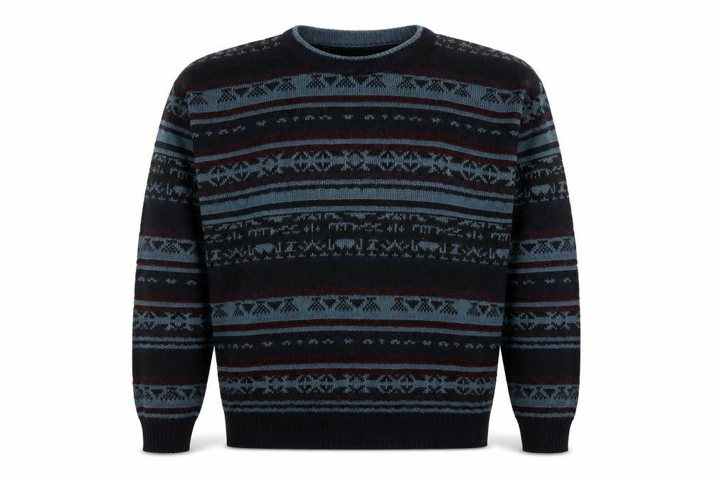 High Bridge For Men Men's Multicoloured Fair Isle Crew Neck Jumper