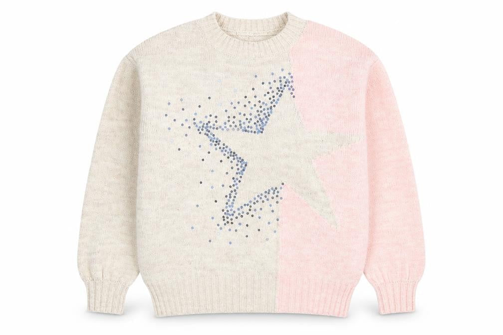 Next Women's Pink Sequin Star Pullover Jumper M