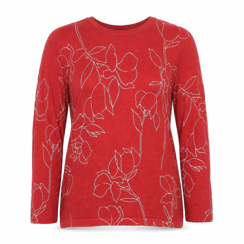 Next Red Floral Women's Top, Size 10, 3/4 Sleeve