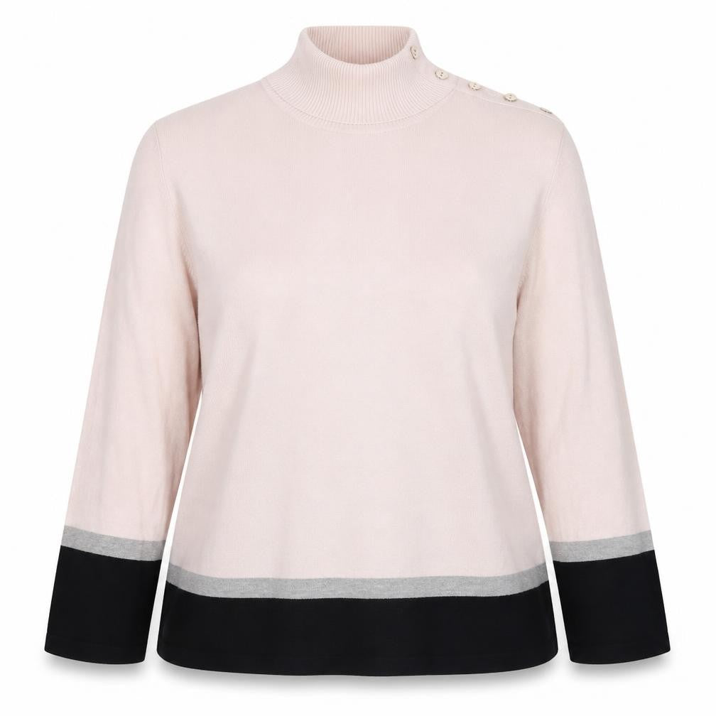 M&Co Women's Pink High Neck Knit Blouse Size 18