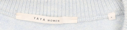 Close-up detail of YAYA Women's Blue Crew Neck jumper -, size L