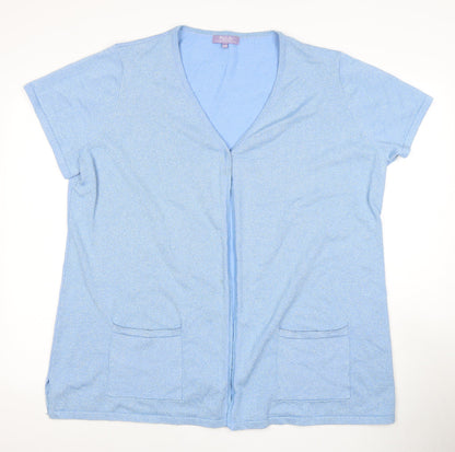 Michele Hope Women's Blue Cardigan, Size 18, V-Neck