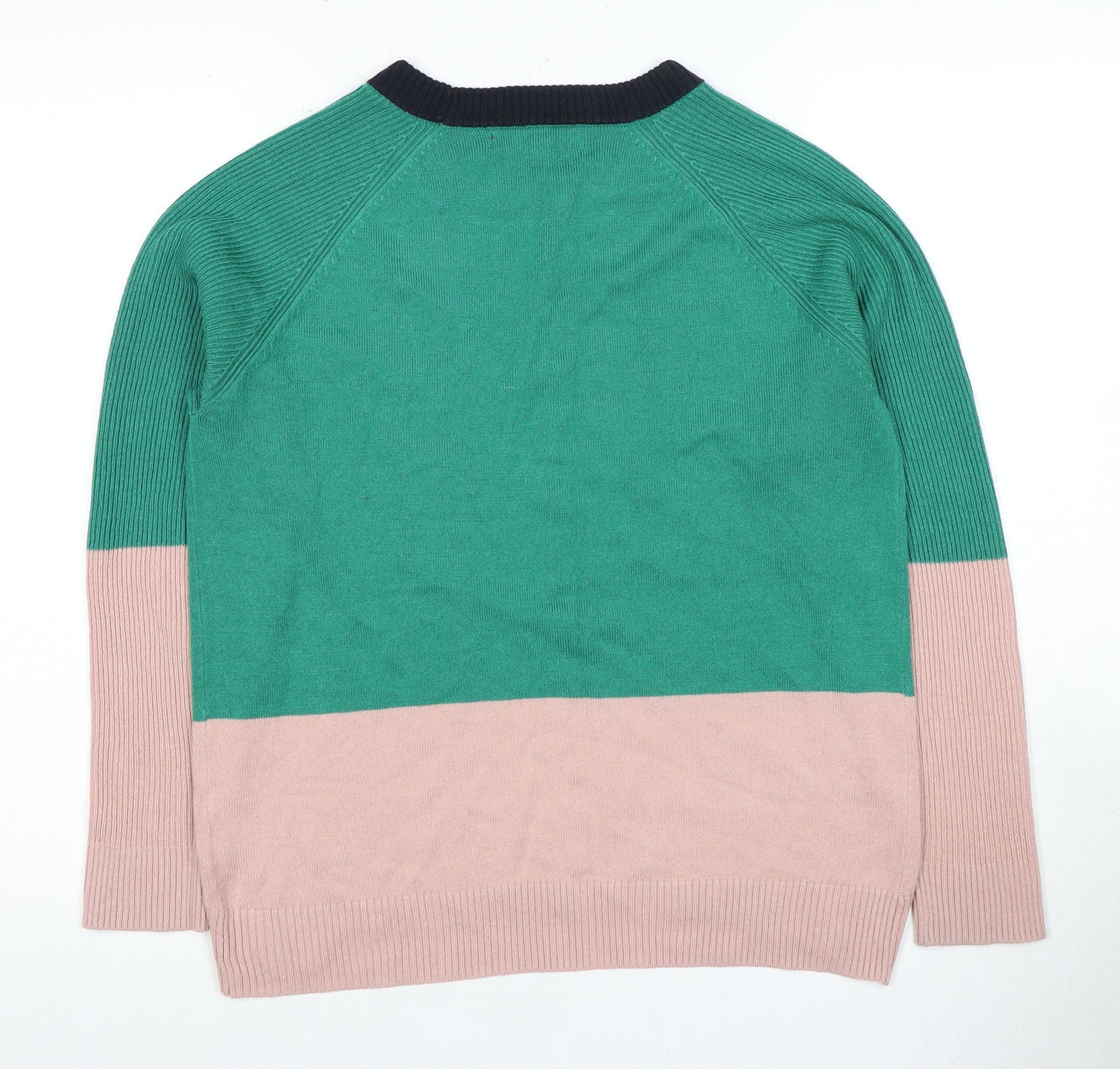 Next Women's Green & Pink Crew Neck Jumper S