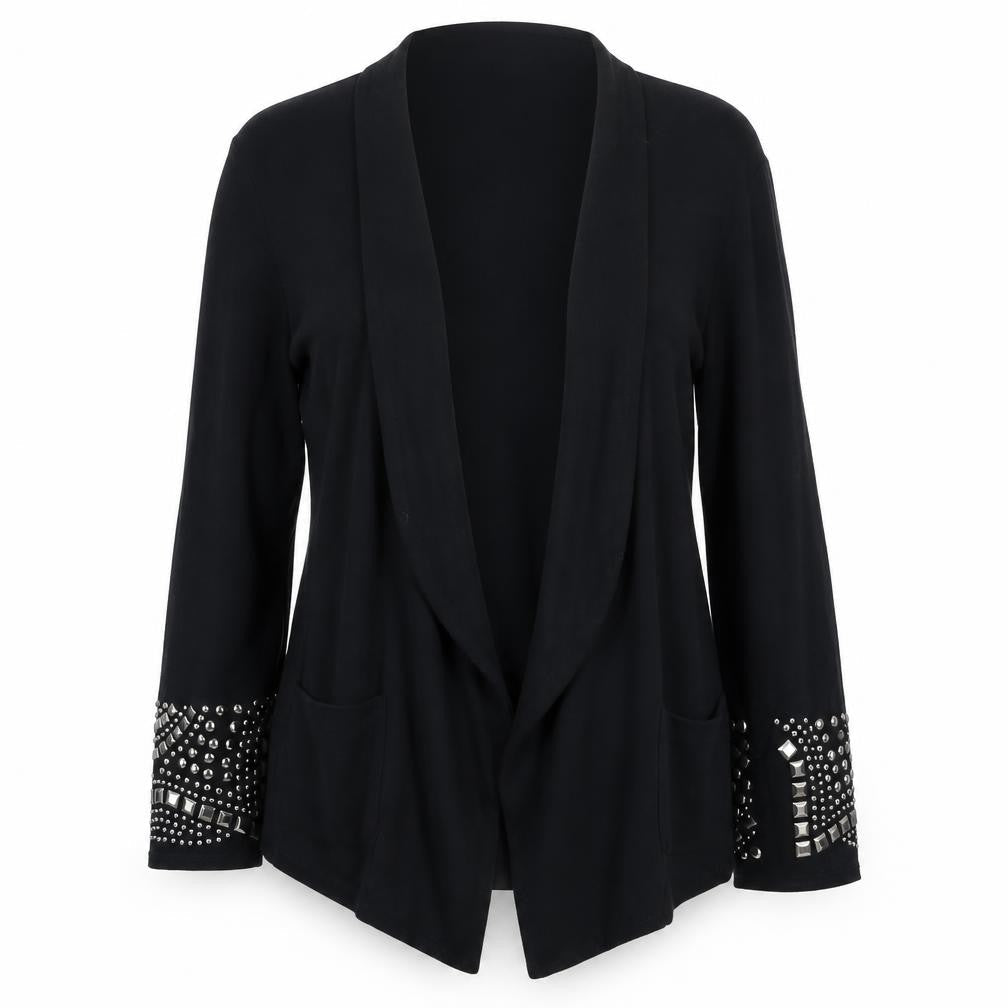 Wallis Women’s Black Studded Open Front Cardigan - S