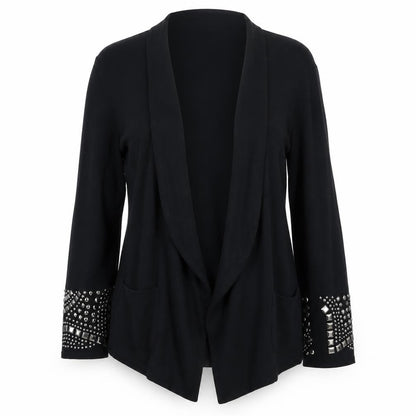 Wallis Women’s Black Studded Open Front Cardigan - S