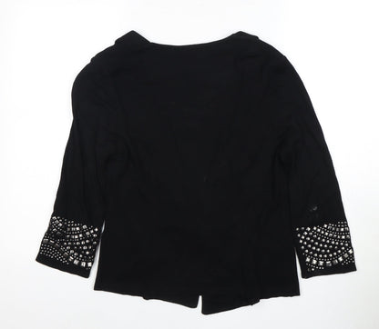 Wallis Women’s Black Studded Open Front Cardigan - S