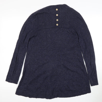 Debenhams Women Blue Cardigan Size 12, Button Accent