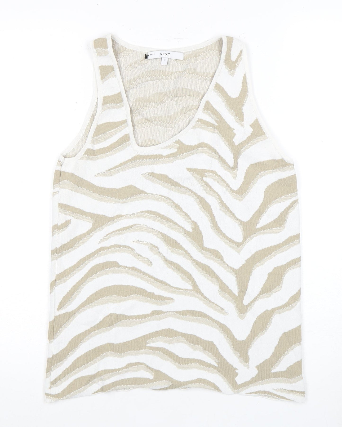 Next Women Beige Animal Print Tank Top M