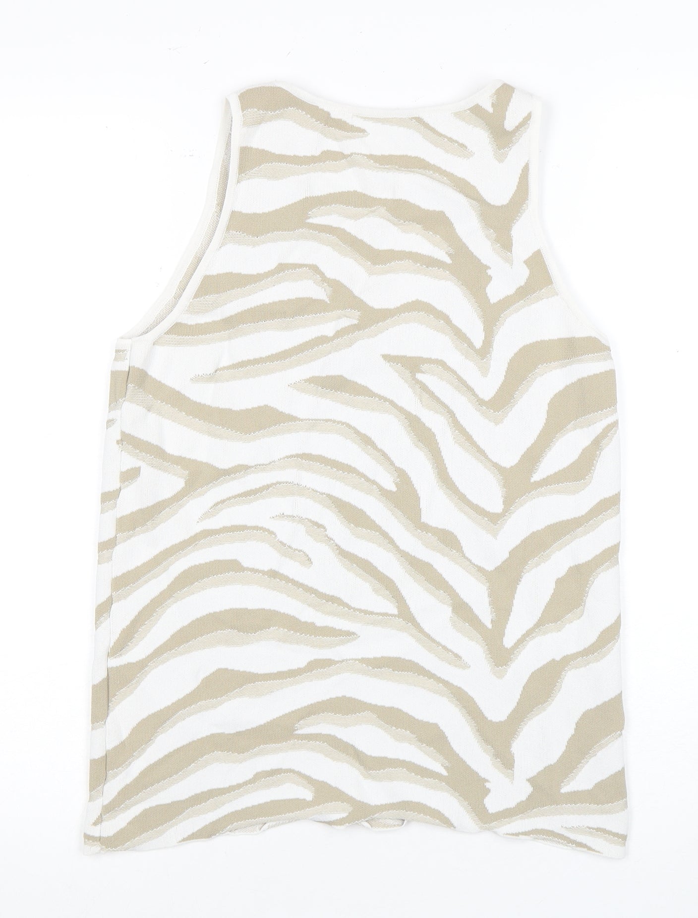 Next Women Beige Animal Print Tank Top M