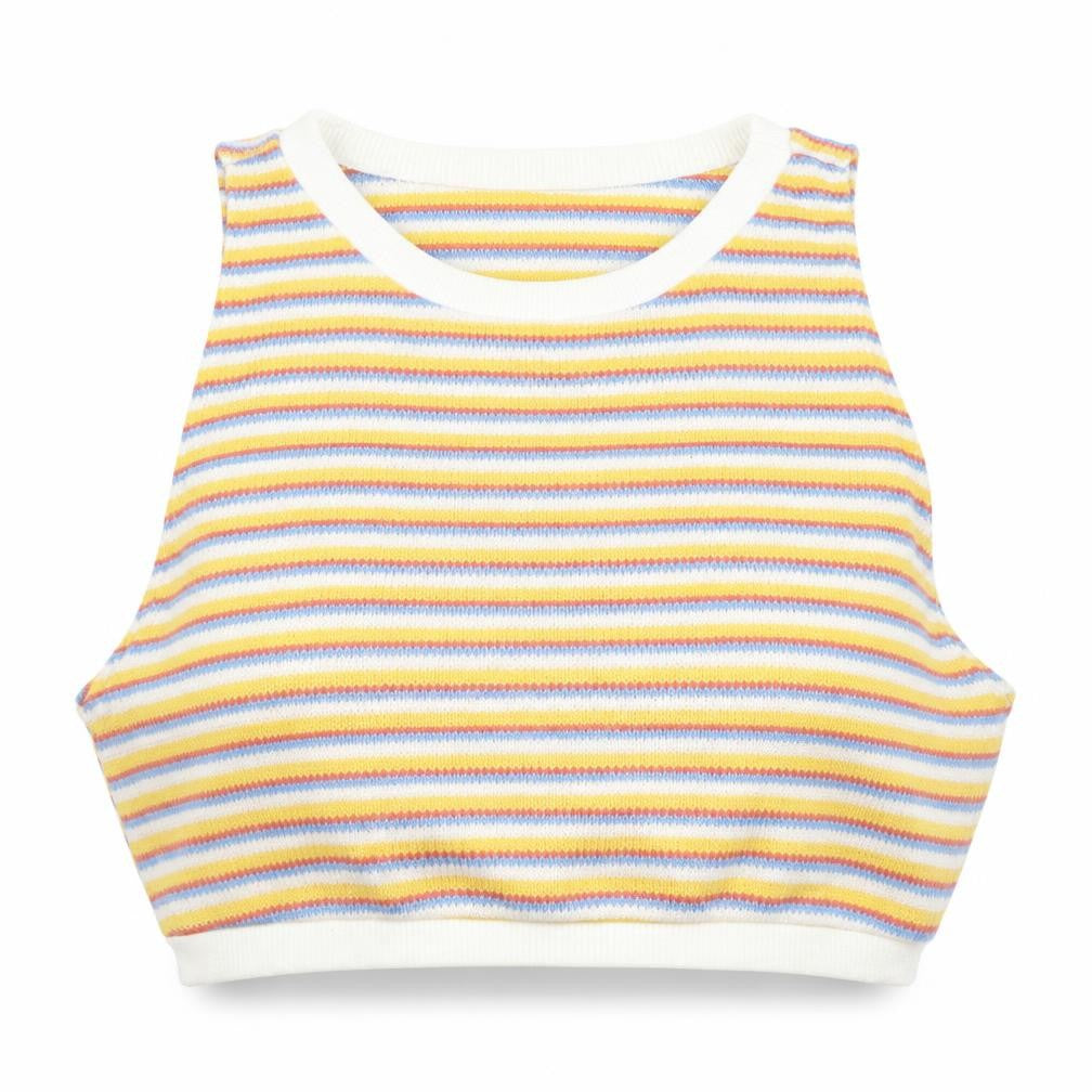 ZARA Women's Multicoloured Cropped Tank Top Size 4