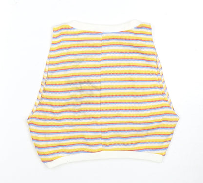 Zara Women's Multicoloured Cropped Tank Top Size 4