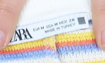 Zara Women's Multicoloured Cropped Tank Top Size 4