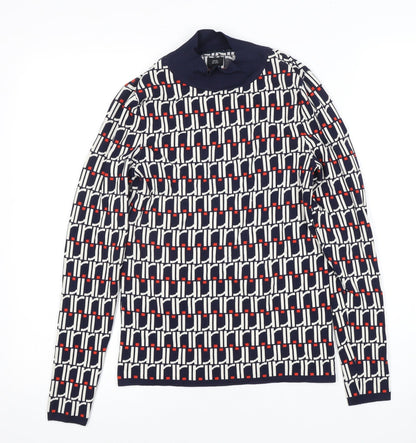 River Island Women's Multicoloured Mock Neck Blouse Size 10