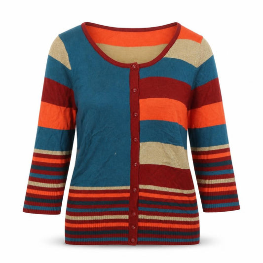 Marks and Spencer Women's Multicoloured Striped Button-Up