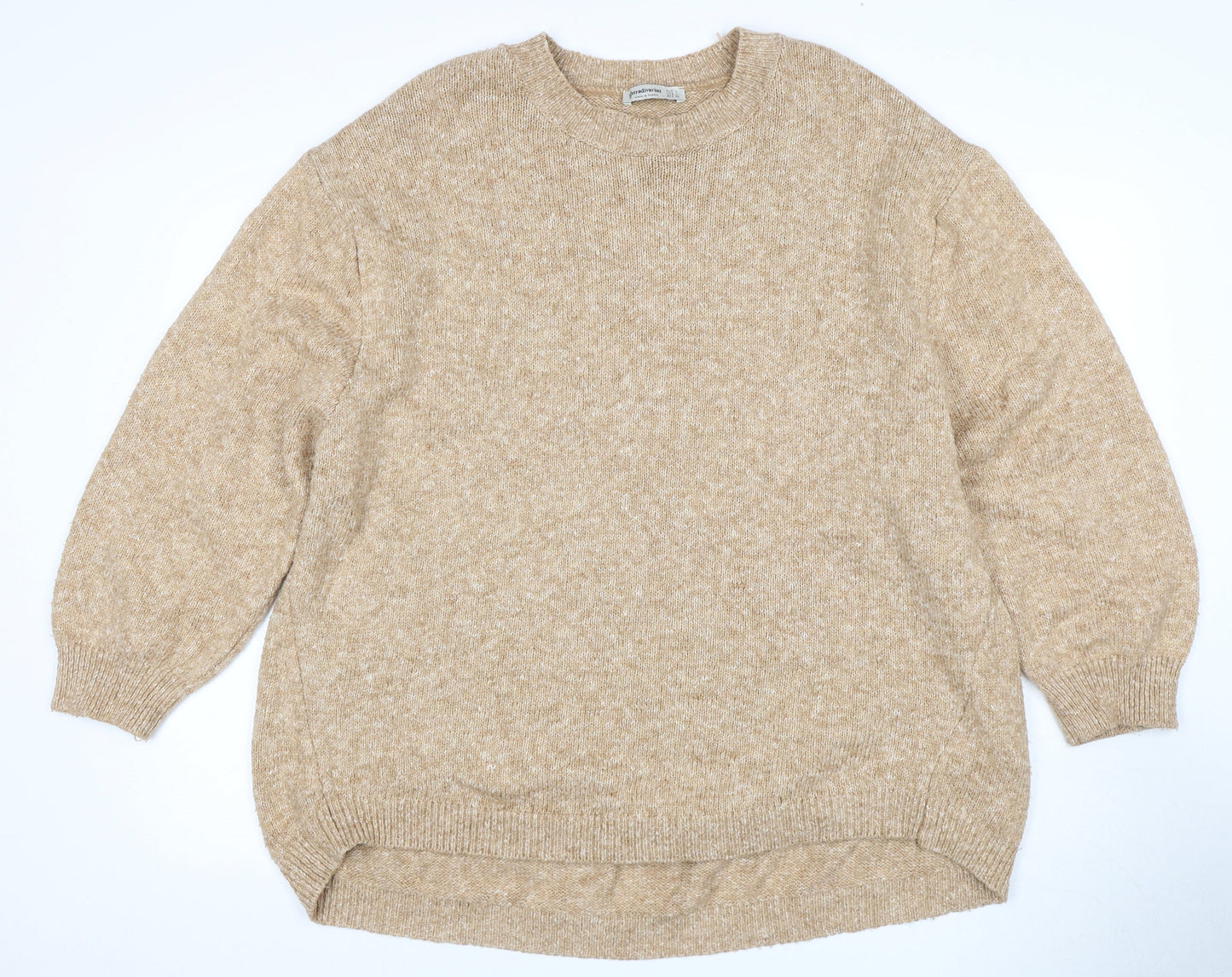 Stradivarius Women's Beige Pullover Jumper Size L