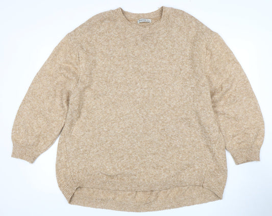 Stradivarius Women's Beige Pullover Jumper Size L
