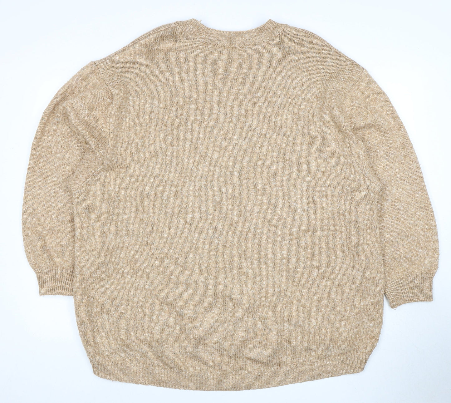 Stradivarius Women's Beige Pullover Jumper Size L