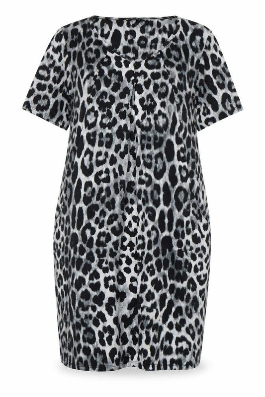 Roman Women's Animal Print Short Sleeve Dress, Size 12