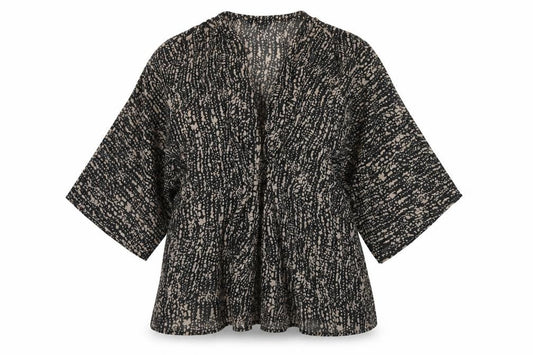H&M Women's Black & Beige Animal Print Dress, Size 8, Half Sleeve