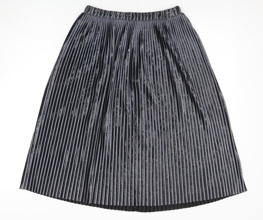 Zara Women's Black Pleated Midi Skirt, Size S
