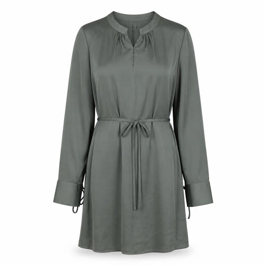 H&M Women's Green Shirt Dress - Size L, Elegant and Chic