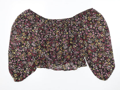 Mango Women's Multicoloured 3/4 Sleeve Floral Top