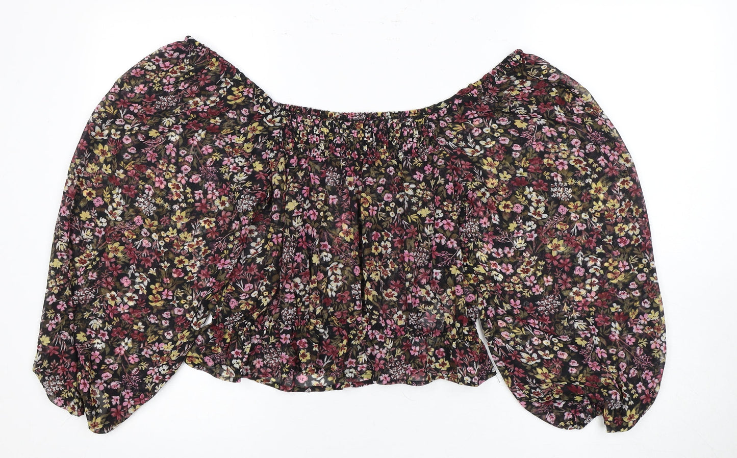 MNG Women's Multicoloured 3/4 Sleeve Floral Top