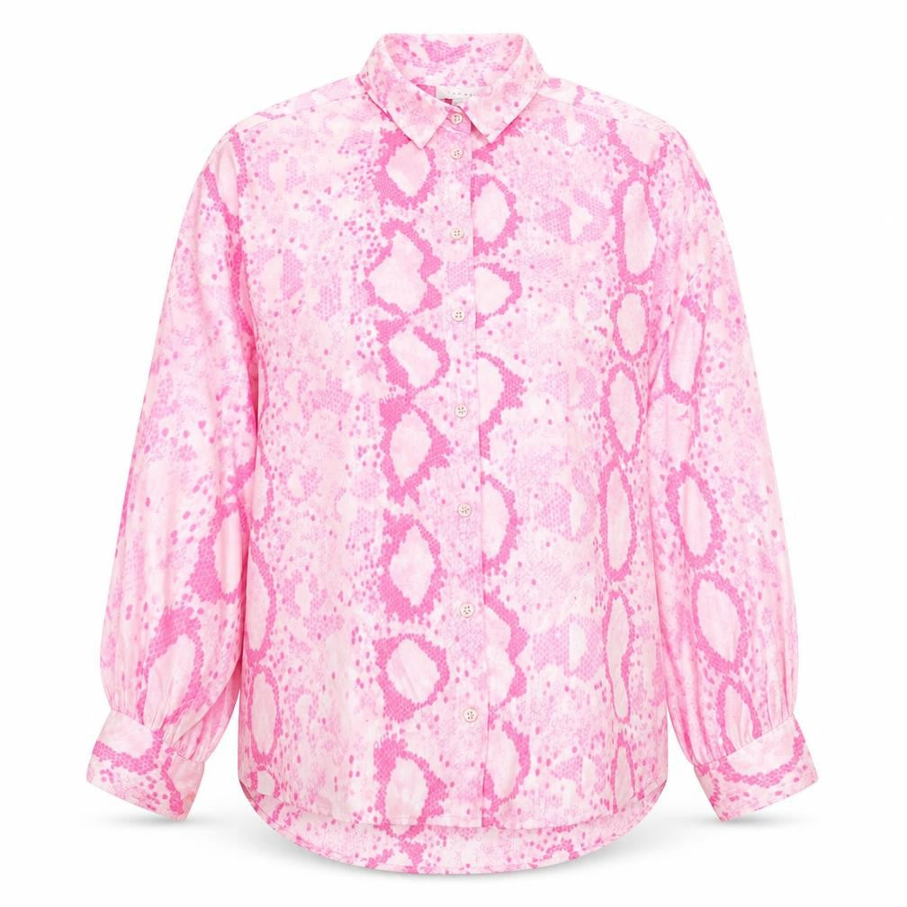 Topshop Women's Pink Animal Print Button-Up Shirt UK 6