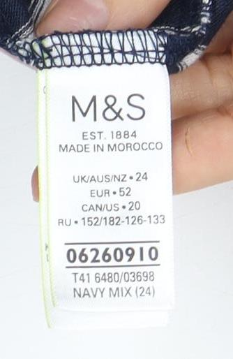 Marks and Spencer Women's Blue Striped Tank Size 24