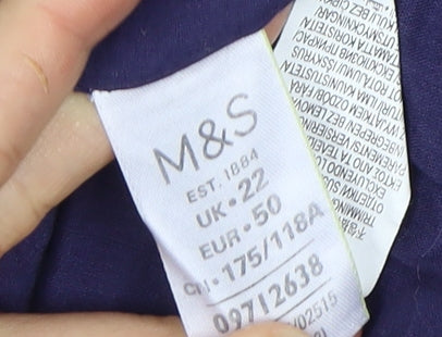 Marks and Spencer Women's Purple Cotton Dress Size 22