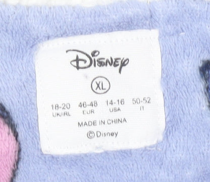 Preloved Disney Women's Ivory & Blue Lilo & Stitch Sweatshirt XL - Detail