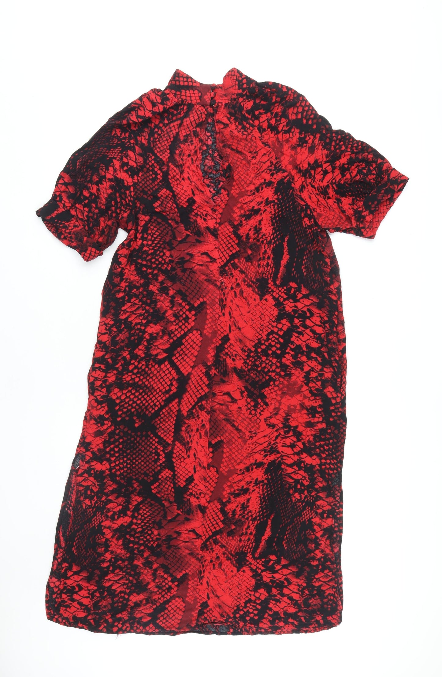 Marks and Spencer Red Animal Print High Neck Dress