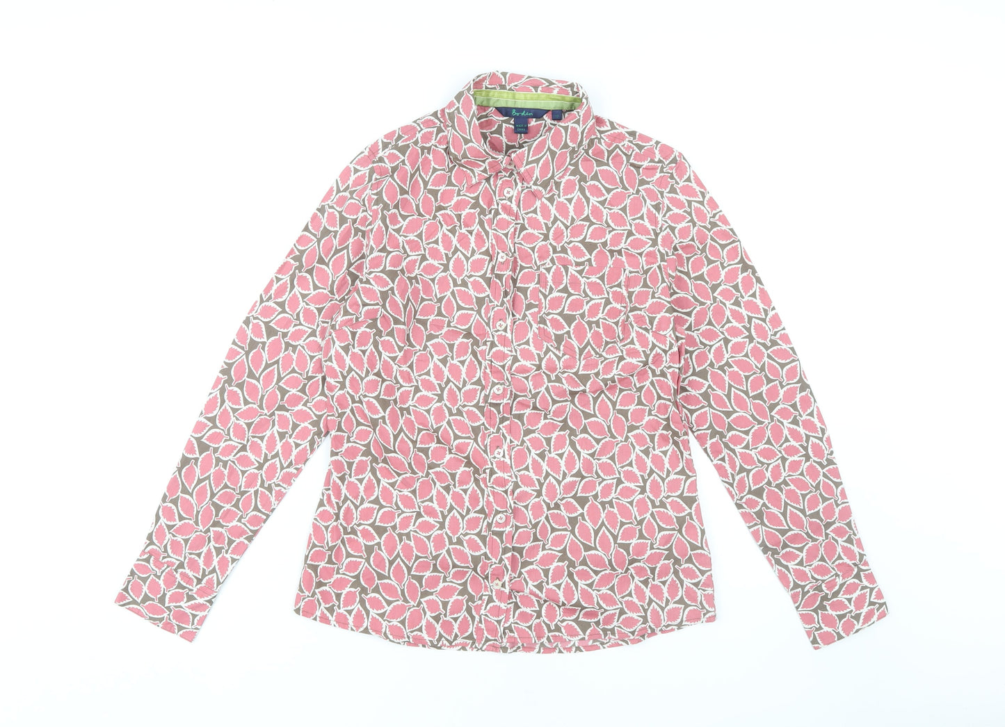 Bo-Leon Women's Pink Geometric Button-Up Shirt Size 10