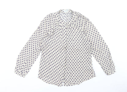 Boden Women's Beige Polka Dot Blouse - Size 8