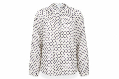 Boden Women's Beige Polka Dot Blouse - Size 8