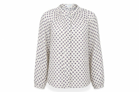 Boden Women's Beige Polka Dot Blouse - Size 8