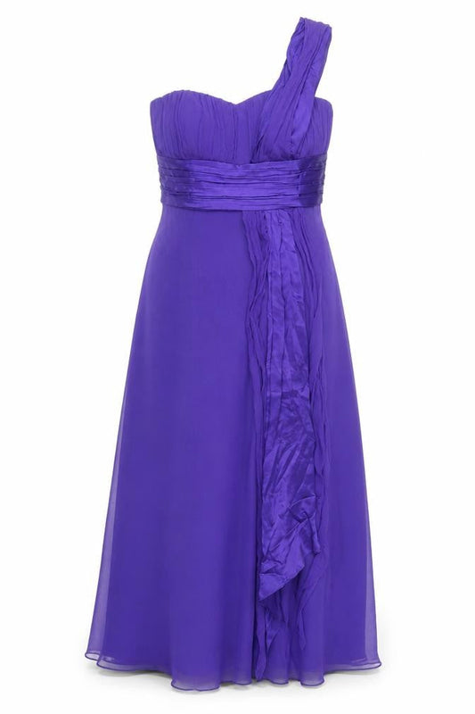 Monsoon Women's Purple One Shoulder A-Line Formal Dress