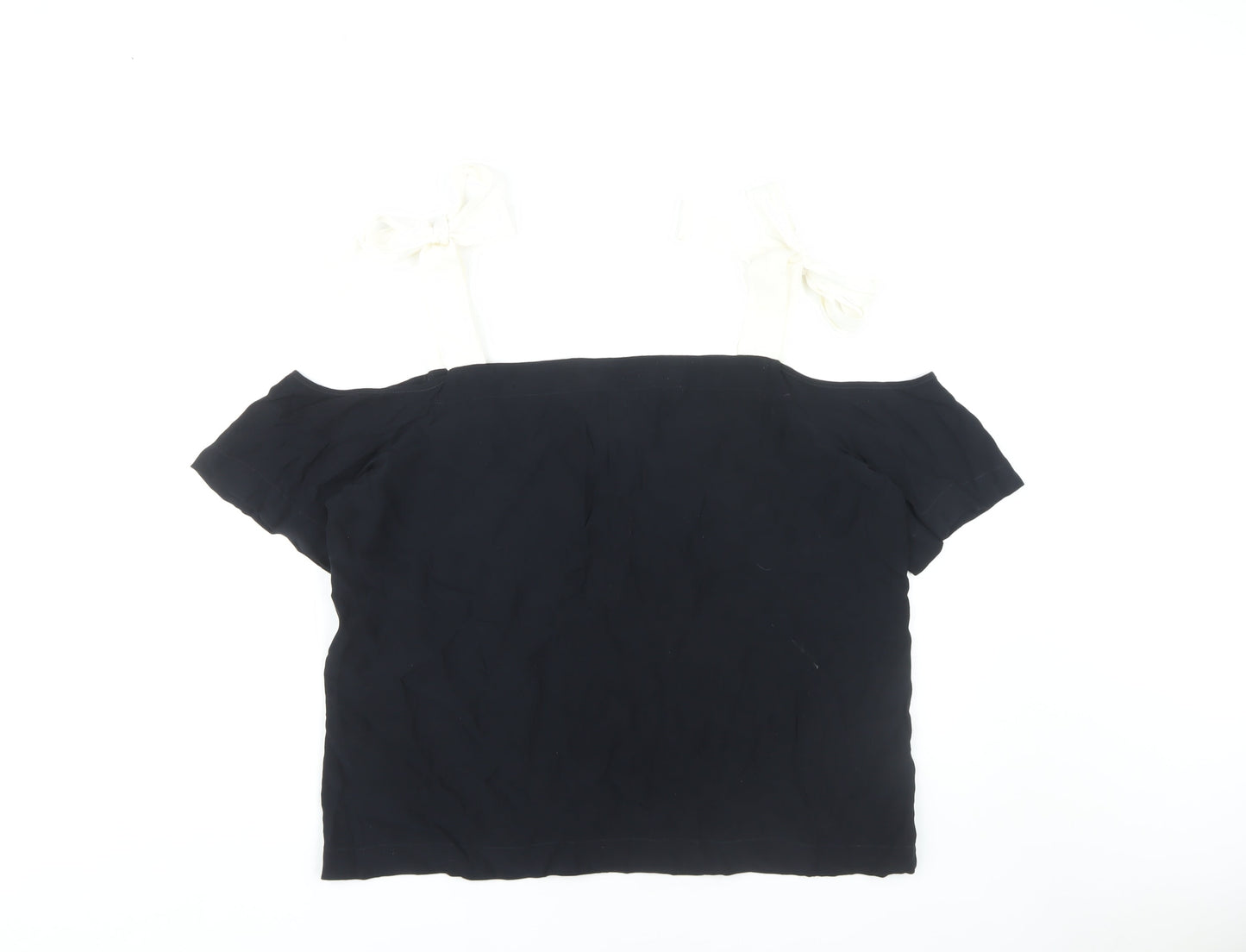 Mint Velvet Women’s Black Off-Shoulder Blouse Size 16