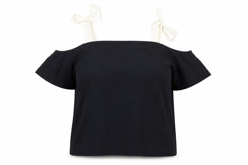 Mint Velvet Women’s Black Off-Shoulder Blouse Size 16
