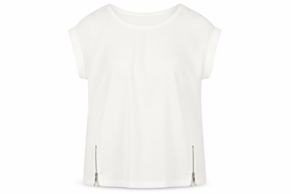 Phase Eight Womens Ivory Blouse, Size 10, Casual Zip Accent