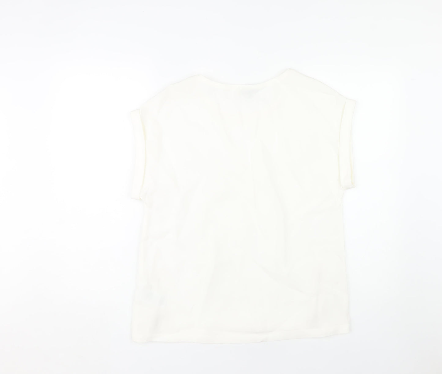 Phase Eight Womens Ivory Blouse, Size 10, Casual Zip Accent