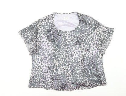Eastex Women's Grey Geometric Blouse Size 22