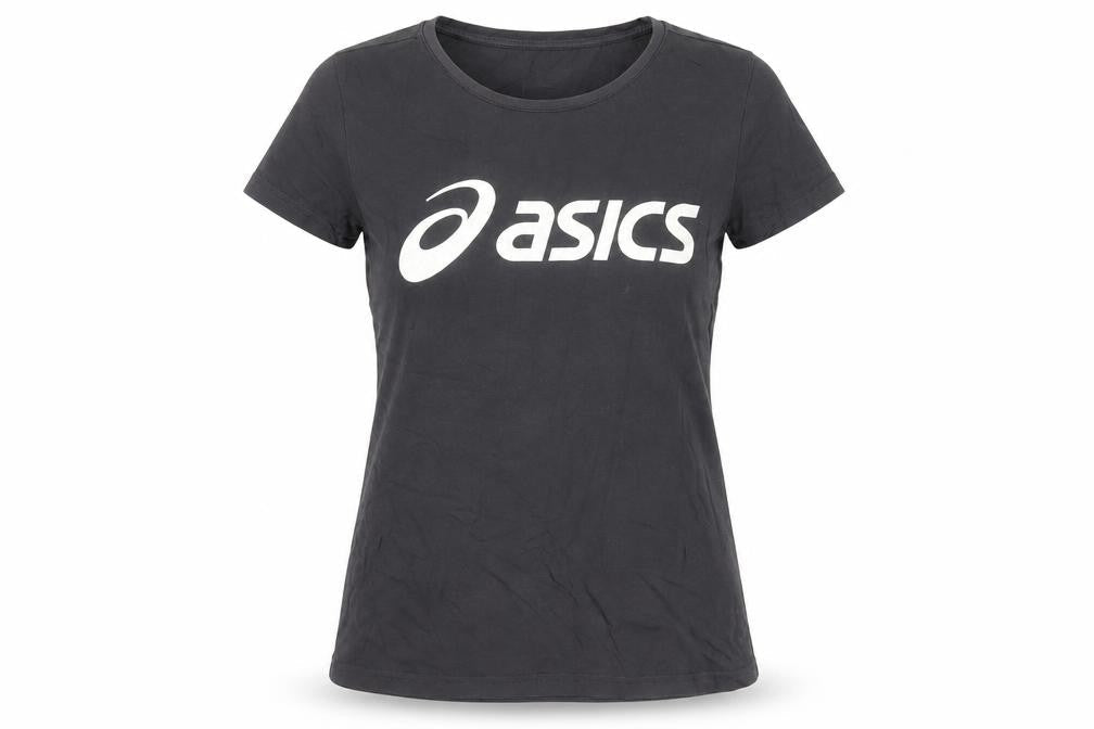 Asics Women's Black T-Shirt, Size S, Casual Style