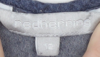 Red Herring Women's Blue Embroidered Blouse Size 12