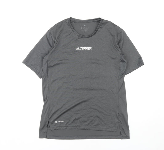 Adidas Women's Grey M Activewear T-Shirt for Gym