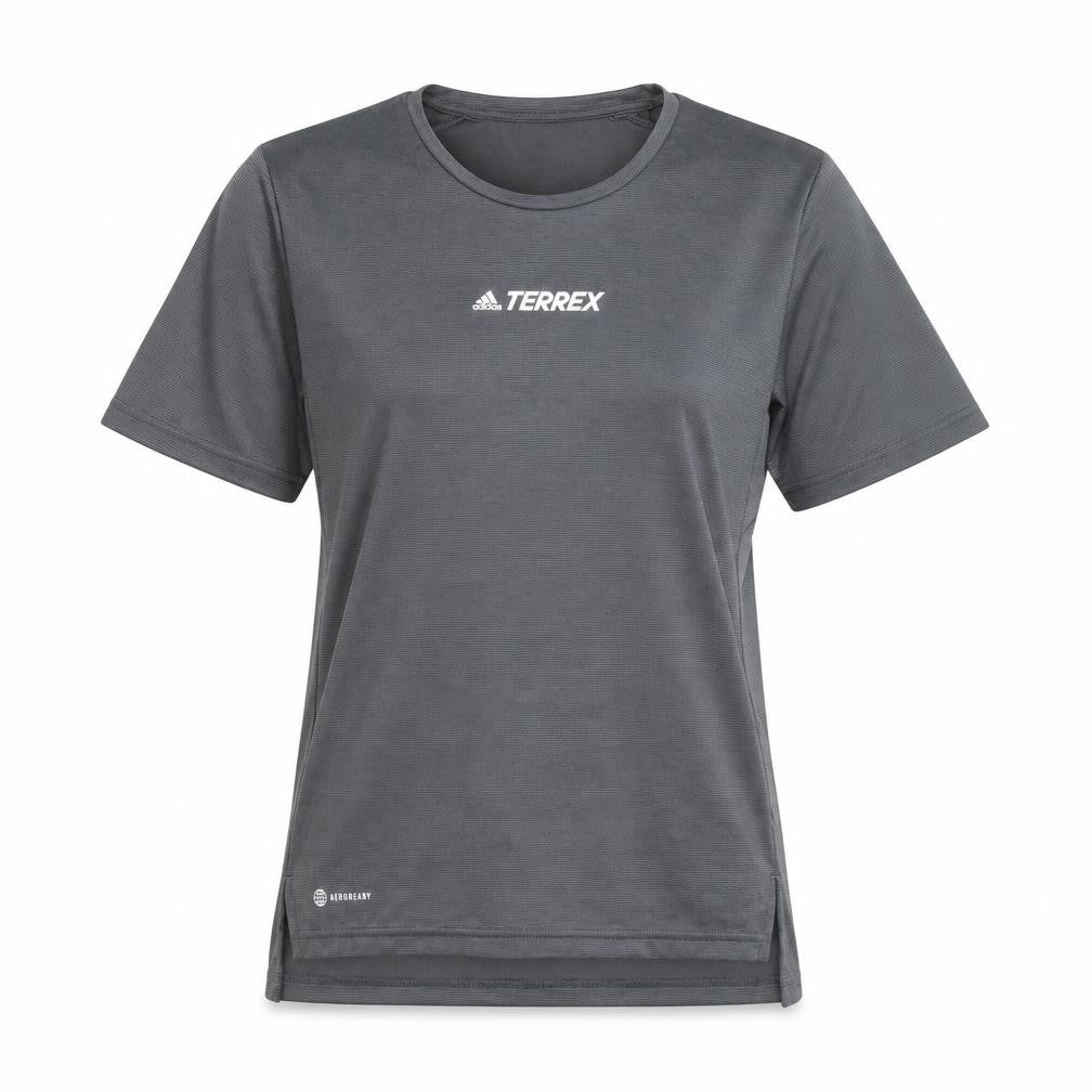 Adidas Women's Grey M Activewear T-Shirt for Gym