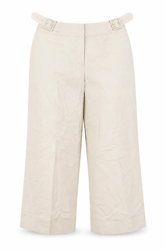 Coast Women's Beige Cropped Trousers, Size 10, Belted Wide-Leg