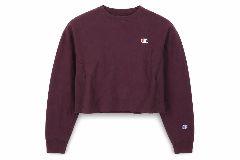 Champion Women's Burgundy Crew Neck Sweatshirt, Medium